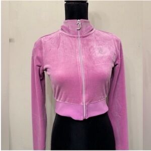 Juicy Couture Light Purple Velour Zip-Up Sweatshirt S